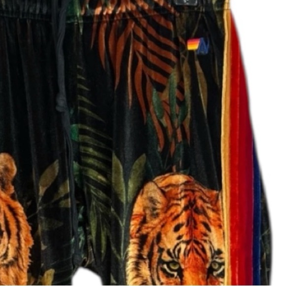 Aviator Nation “Wild Jungle Tiger” Velvet Track Pants NWT - Picture 10 of 12
